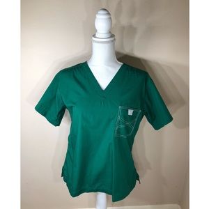 Blue Sky Scrubs Emerald Green Top